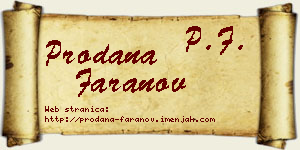 Prodana Faranov vizit kartica